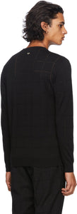 Fendi Black Wool Punched Check Sweater