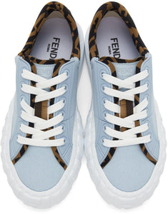 Fendi Blue Canvas 'Fendi Force' Sneakers