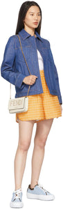 Fendi Blue Denim Embossed Logo Jacket