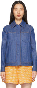 Fendi Blue Denim Embossed Logo Jacket - Veste de logo en relief en denim bleu Fendi - 펜디 블루 데님 양각 로고 재킷
