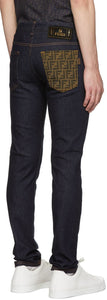 Fendi Blue 'Forever Fendi' Pocket Jeans