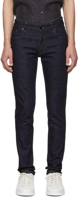Fendi Blue 'Forever Fendi' Pocket Jeans - Jean de poche Fendi Blue 'Forever Fendi' - Fendi Blue 'Forever Fendi' Pocket Jeans.
