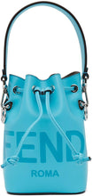 Fendi Blue Mini Allover Mon TrÃ©sor Bucket Bag