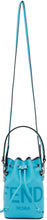 Fendi Blue Mini Allover Mon TrÃ©sor Bucket Bag - Fendi Blue Mini Sac de godets Mon Allerver Mon Trésor - Fendi Blue Mini Allover Mon Tré Sor 버킷 가방