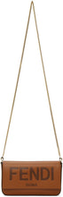 Fendi Brown Logo Shoulder Bag - Sac à bandoulière à logo Fendi Brown - 펜디 브라운 로고 숄더 백
