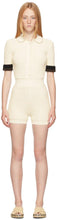 Fendi Off-White Knit Jumpsuit - Combinaison en tricot de Fendi One blanc - 펜디 오프 화이트 니트 Jumpsuit.