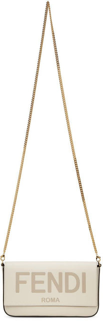 Fendi Off-White Logo Wallet Shoulder Bag - Sac à bandoulière du portefeuille Fendi Off-blanc Logo - 펜디 오프 화이트 로고 지갑 숄더 백