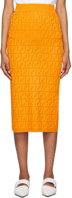 Fendi Orange 'Forever Fendi' Skirt - Jupe Fendi Orange 'Forever Fendi' - Fendi 오렌지 '영원히 펜디'스커트