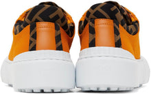 Fendi Orange 'Forever Fendi' Trim Sneakers