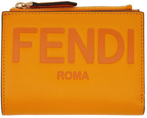 Fendi Orange Medium Logo Wallet - Portefeuille de logo Fendi Orange Medium - 펜디 오렌지 매체 로고 지갑