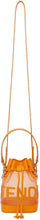 Fendi Orange Mesh Mini Mon Tresor Bucket Bag - Sac de godet Tresor Mini mon méchant Fendi Orange - 펜디 오렌지 메쉬 미니 Mon 트레더 버킷 백