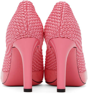 Fendi Pink Knit Stretch Heels
