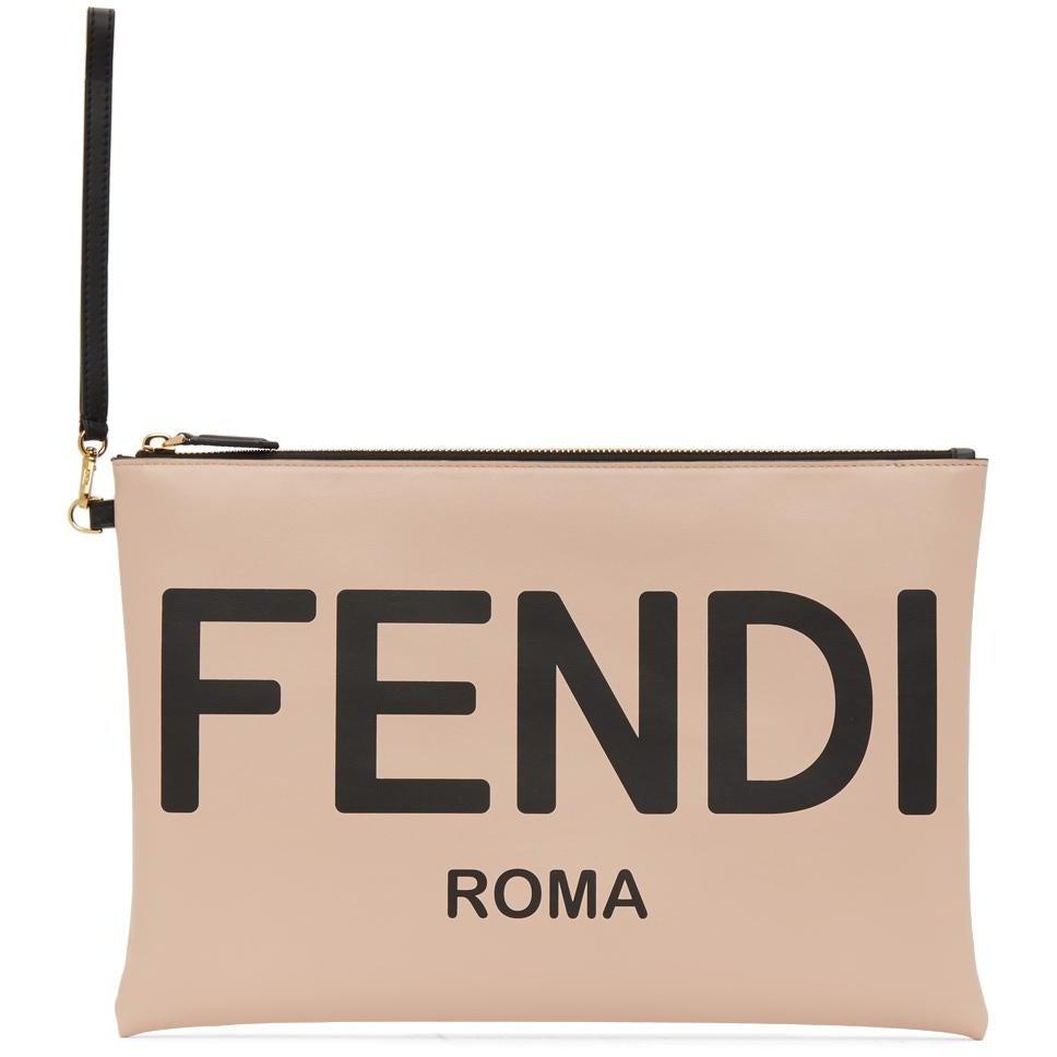 Fendi Logo Detailed Large Flat Pouch