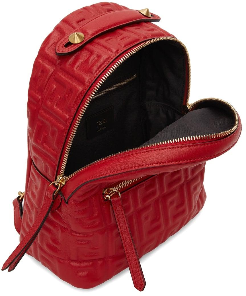 Fendi Red Mini 'FF' Backpack
