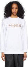 Fendi White Cut-Out Logo Sweatshirt - Sweat-shirt de logo de coupe blanc Fendi - 펜디 화이트 컷 아웃 로고 스웨터