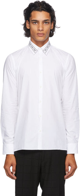 Fendi White Embroidered Collar Shirt - Chemise à col brodé blanc Fendi - 펜디 화이트 수 놓은 칼라 셔츠