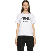 Fendi White Embroidered Logo T-Shirt - T-shirt logo brodé blanc Fendi - 펜디 화이트 수 놓은 로고 티셔츠