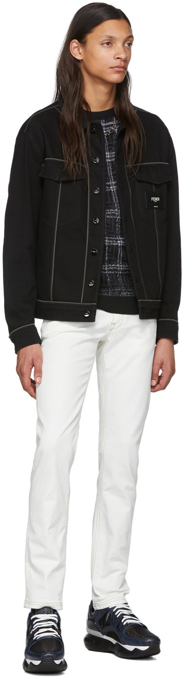Fendi White 'Forever Fendi' Denim Jeans