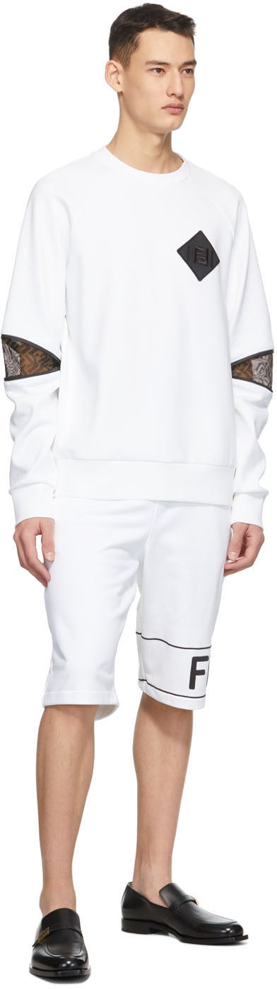 Fendi White 'Forever Fendi' Patch Sweatshirt