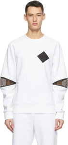 Fendi White 'Forever Fendi' Patch Sweatshirt - Sweat-shirt de patch Fendi White 'Forever Fendi' - Fendi White 'Forever Fendi'패치 스웨터
