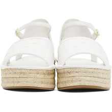 Fendi White Leather Platform Espadrilles