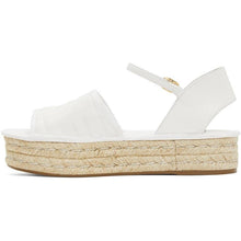 Fendi White Leather Platform Espadrilles