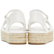 Fendi White Leather Platform Espadrilles