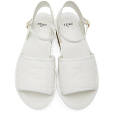 Fendi White Leather Platform Espadrilles - Plateforme en cuir blanc Fendi Espadrilles - 펜디 화이트 가죽 플랫폼 Espadrilles