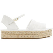 Fendi White Leather Platform Espadrilles