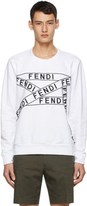 Fendi White Logo Sweatshirt - Sweat-shirt de logo blanc Fendi - 펜디 화이트 로고 스웨터