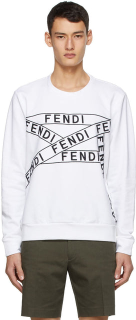 Fendi White Logo Sweatshirt - Sweat-shirt de logo blanc Fendi - 펜디 화이트 로고 스웨터