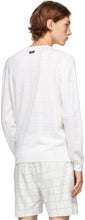 Fendi White Wool Punched Check Sweater