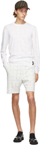 Fendi White Wool Punched Check Sweater