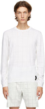 Fendi White Wool Punched Check Sweater - Pull de vérification perforé de laine blanche Fendi - Fendi White Wool 펀치 체크 스웨터