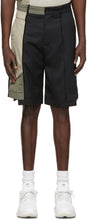 Feng Chen Wang Black Paneled Shorts - Short lambris noir Feng Chen Wang - Feng Chen Wang Black Panel Shorts.