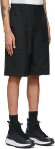 Feng Chen Wang Black Wool Paneled Shorts