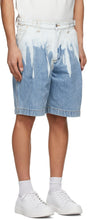 Feng Chen Wang Blue Denim Acid Wash Shorts