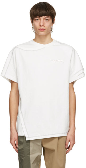 Feng Chen Wang White Cotton 2-In-1 T-Shirt - T-shirt en coton blanc Feng Chen Wang Wang T-shirt 2 en 1 - Feng Chen Wang 화이트 코튼 2-in-1 티셔츠