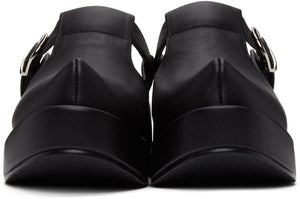 Flat Apartment Black Pointed Toe T-Bar Loafers
