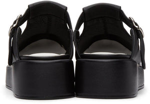 Flat Apartment Black Pointed Toe T-Bar Loafers