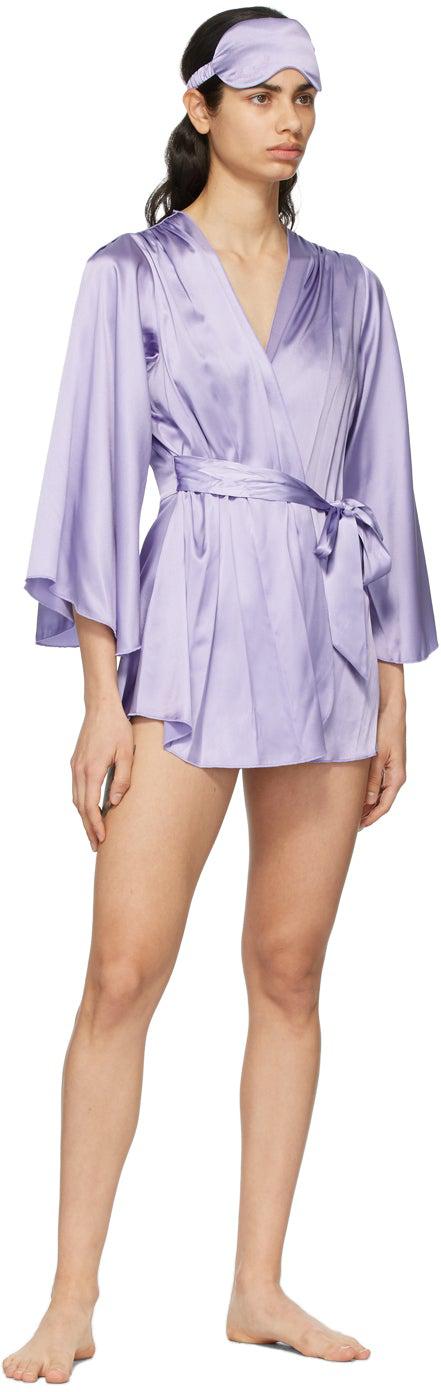 Fleur du Mal SSENSE Exclusive Purple Silk Angel Sleeve Robe – BlackSkinny