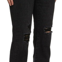 Frame Black Denim 'Le High Straight' Side Fray Jeans