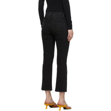 Frame Black Denim 'Le High Straight' Side Fray Jeans
