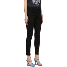 Frame Black 'Le High Skinny' Front Split Jeans