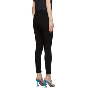 Frame Black 'Le High Skinny' Front Split Jeans