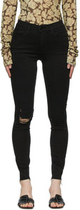 Frame Black 'Le High Skinny' Raw Edge Jeans - Cadre Black 'Le High Skinny' Jeans de bord cru - 프레임 블랙 '르 높은 스키니'원시 가장자리 청바지