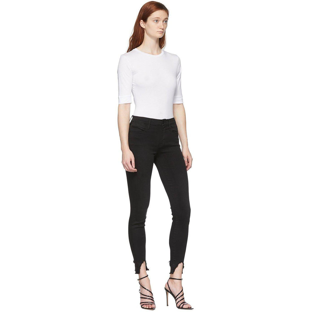Frame Black 'Le High Skinny' Stiletto Hem Jeans - Cadre Black 'Le High Skinny' Stiletto Hem Jeans - 프레임 블랙 '르 하이 스키니'스틸 레토 헴 청바지