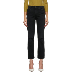 Frame Black 'Le High Straight' Jeans - Cadre noir 'le haut droit' jeans ' - 프레임 블랙 '르 하이 스트레이트'청바지