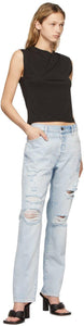 Frame Blue Distressed 'Le Slouch' Jeans