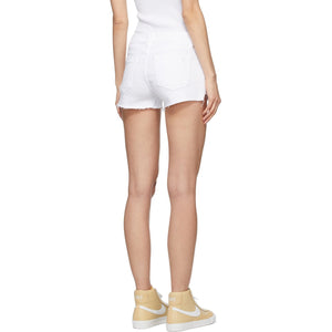 Frame White 'Le Cut Off' Tulip Hem Shorts